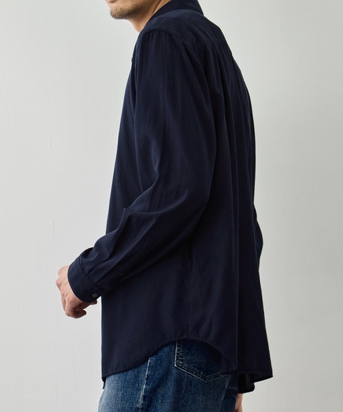 ATON(エイトン)の「【ATON/エイトン】COTTON SILK VIERA LOOSE FIT SHIRT(シャツ/ブラウス・メンズ・グリーン/ネイビー・4/6/2)」の18枚目の写真