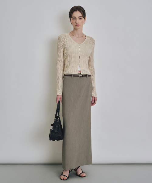 COSTUME O’CLOCK(コスチュームオクロック)の「フォーマルスリットHラインマキシスカートグレーべージュCOWSK002GBEIGE(スカート・レディース・その他・X-SMALL/SMALL/MEDIUM/LARGE)」の4枚目の写真