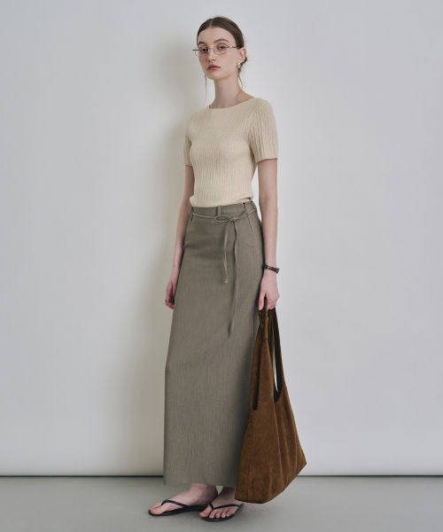 COSTUME O’CLOCK(コスチュームオクロック)の「フォーマルスリットHラインマキシスカートグレーべージュCOWSK002GBEIGE(スカート・レディース・その他・X-SMALL/SMALL/MEDIUM/LARGE)」の5枚目の写真