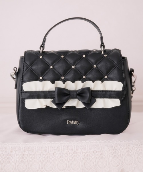 Pal elfy(パルエルフィー)の「リボンフリルミニショルダーバッグ(ショルダーバッグ・レディース・ピンク/ブラック・フリー)」の3枚目の写真