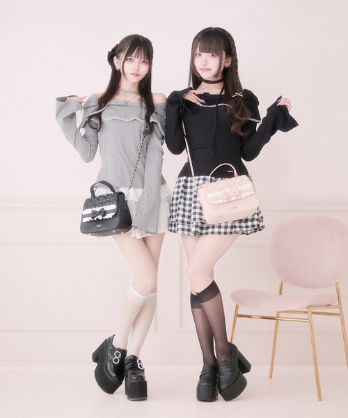 Pal elfy(パルエルフィー)の「リボンフリルミニショルダーバッグ(ショルダーバッグ・レディース・ピンク/ブラック・フリー)」の15枚目の写真
