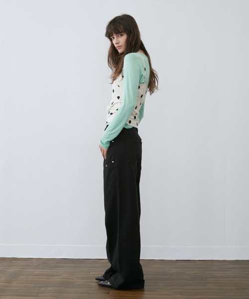 Rohwel(ローウェル)の「Sheer Simple Top / シアーシンプルトップス(Tシャツ/カットソー・レディース・ホワイト/ミント/パープル/ブラック/グレー・FREE)」の9枚目の写真
