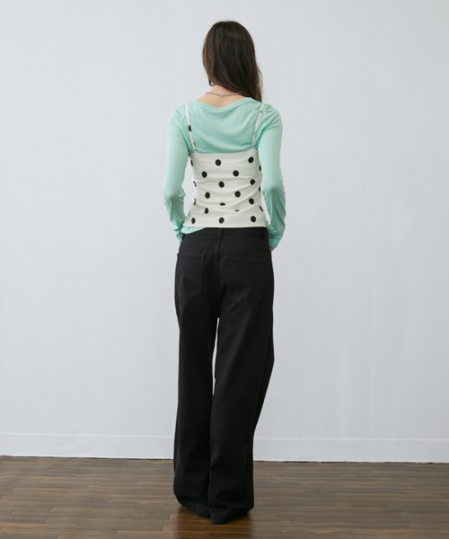 Rohwel(ローウェル)の「Sheer Simple Top / シアーシンプルトップス(Tシャツ/カットソー・レディース・ホワイト/ミント/パープル/ブラック/グレー・FREE)」の10枚目の写真