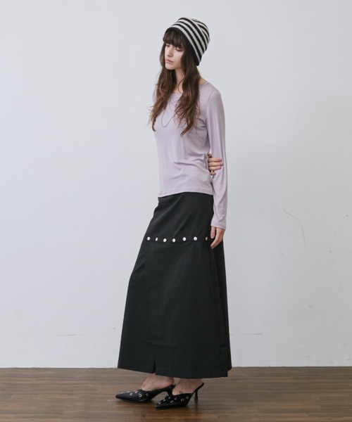 Rohwel(ローウェル)の「Sheer Simple Top / シアーシンプルトップス(Tシャツ/カットソー・レディース・ホワイト/ミント/パープル/ブラック/グレー・FREE)」の22枚目の写真