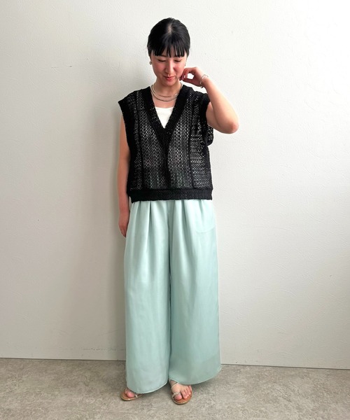 LHELBIE（レルビエ）の「クロシェレースベスト（ニット/セーター・レディース・ブラック/アイボリー/ブラウン・M）」の18枚目の写真