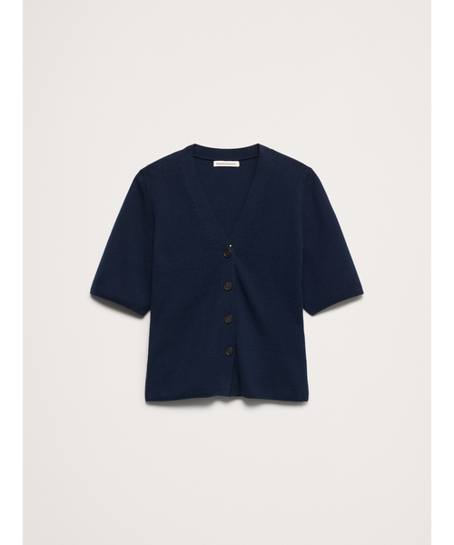 Banana Republic(バナナリパブリック)の「ラークスパー コットンシルク ショートスリーブ カーディガン(カーディガン/ボレロ・レディース・アイボリー/ネイビー・XS/L/M/S)」の8枚目の写真
