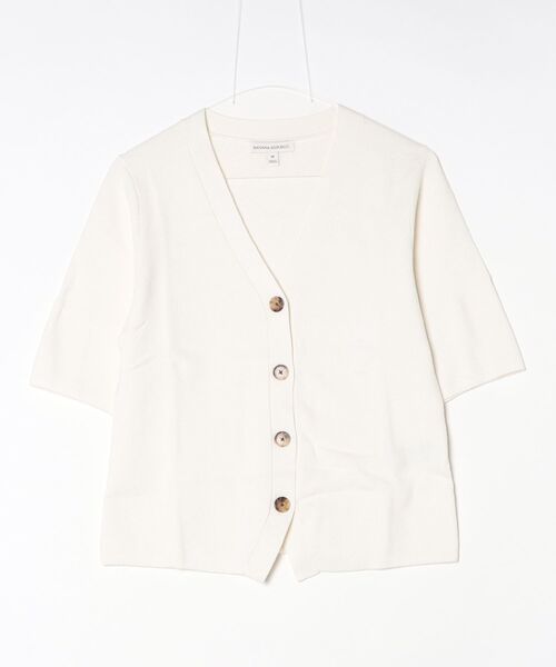 Banana Republic(バナナリパブリック)の「ラークスパー コットンシルク ショートスリーブ カーディガン(カーディガン/ボレロ・レディース・アイボリー/ネイビー・XS/L/M/S)」の4枚目の写真