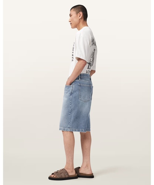 ALLSAINTS(オールセインツ)の「LENNY LOOSE FIT DENIM SHORTS | LENNY ルーズ フィット デニム ショート(デニムパンツ・メンズ・ライトインディゴブルー・28/30/31/32/33)」の8枚目の写真