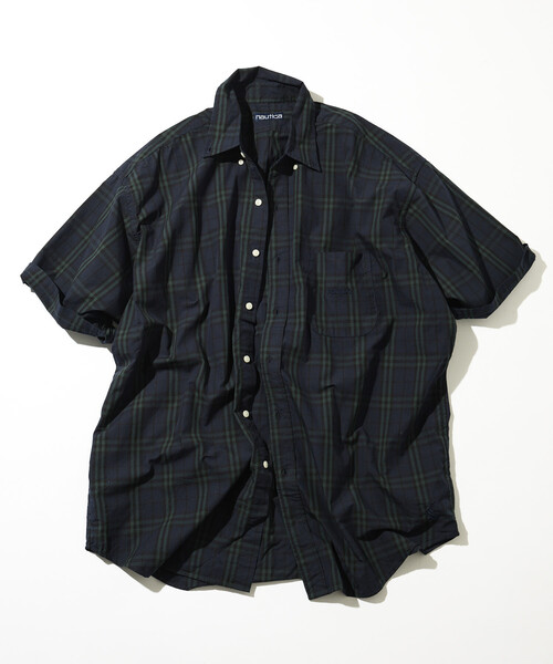 NAUTICA(ノーティカ)の「NAUTICA/ノーティカ ヴィンテージライク ブロード ボタンダウン 半袖シャツ(シャツ/ブラウス・メンズ・ホワイト/グリーン/ネイビー/ブラック/サックスブルー・MEDIUM/LARGE/X-LARGE)」の4枚目の写真