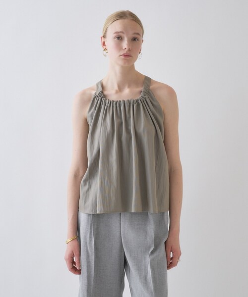 cloenc(クロエンス)の「【セットアップ/マシンウォッシュ】ギャザーリボンブラウス(シャツ/ブラウス・レディース・ブラック/カーキ・01/02/03)」の7枚目の写真