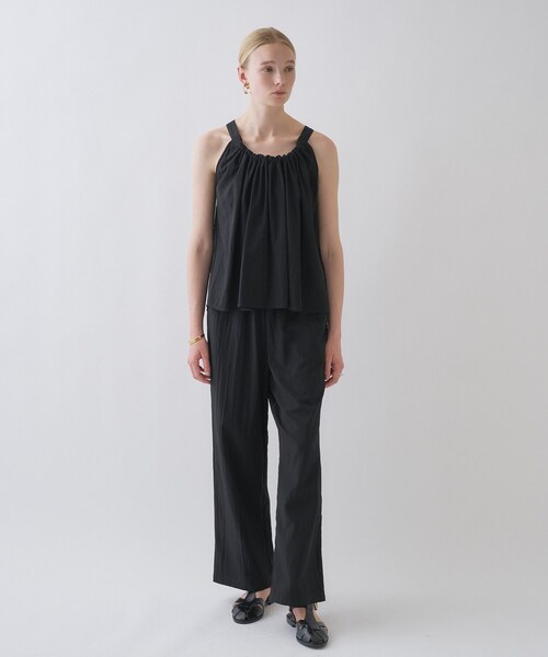 cloenc(クロエンス)の「【セットアップ/マシンウォッシュ】ギャザーリボンブラウス(シャツ/ブラウス・レディース・ブラック/カーキ・01/02/03)」の12枚目の写真
