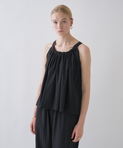 cloenc(クロエンス)の「【セットアップ/マシンウォッシュ】ギャザーリボンブラウス(シャツ/ブラウス・レディース・ブラック/カーキ・01/02/03)」の15枚目の写真