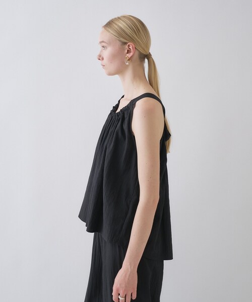 cloenc(クロエンス)の「【セットアップ/マシンウォッシュ】ギャザーリボンブラウス(シャツ/ブラウス・レディース・ブラック/カーキ・01/02/03)」の16枚目の写真