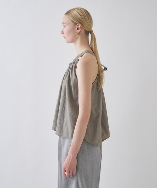 cloenc(クロエンス)の「【セットアップ/マシンウォッシュ】ギャザーリボンブラウス(シャツ/ブラウス・レディース・ブラック/カーキ・01/02/03)」の20枚目の写真