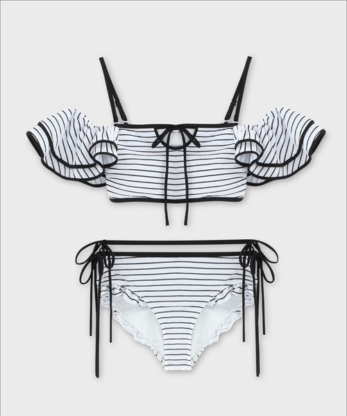Ribbon frill border swimwear(eme10473)（水着）｜M me eme