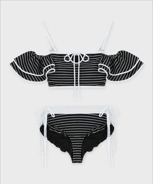 Ribbon frill border swimwear(eme10473)（水着）｜M me eme