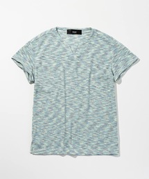 AKM Contemporary（エイケイエムコンテンポラリー）の「【WEB・直営店限定】AKM Contemporary(エイケイエムコンテンポラリー)マルチボーダーキーネック半袖Tシャツ（Tシャツ/カットソー）」