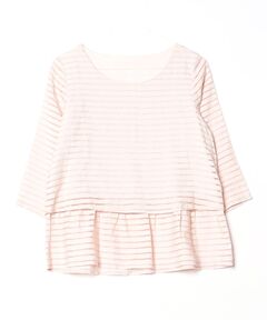 6(ROKU)＞パイル ボーダー ロングスリーブ Tシャツ（Tシャツ