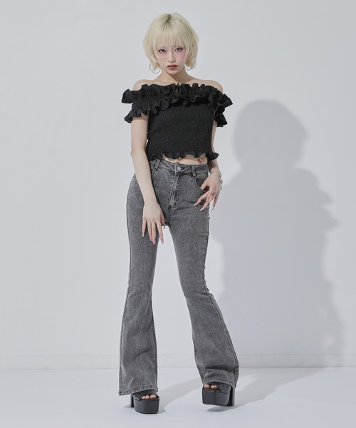 ANAP(アナップ)の「シャーリング ブラウス(その他トップス・レディース・ブルー/ブラック/ホワイト・F)」の13枚目の写真