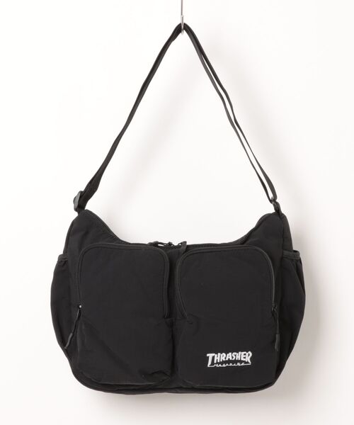 THRASHER(スラッシャー)の「THRASHER W POCKET SHOULDER(ST)(ショルダーバッグ・メンズ・ブラック系その他/ブラック系その他2・FREE)」の1枚目の写真