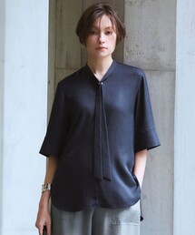 ストレッチシルキーツイル タイブラウス