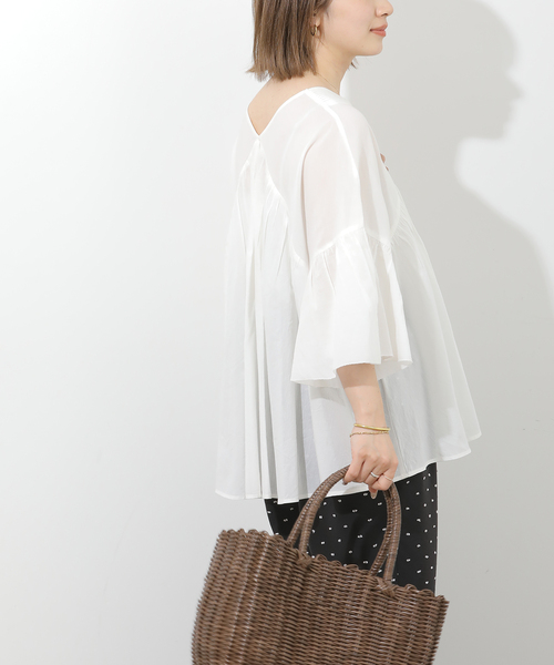 JOURNAL STANDARD relume(ジャーナルスタンダード レリューム)の「コットンギャザーフレアブラウス(シャツ/ブラウス・レディース・ブラック/ブルー/ホワイト・FREE)」の17枚目の写真