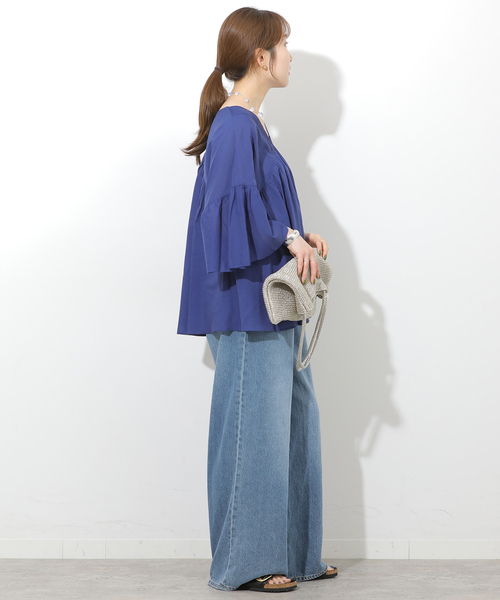 JOURNAL STANDARD relume(ジャーナルスタンダード レリューム)の「コットンギャザーフレアブラウス(シャツ/ブラウス・レディース・ブラック/ブルー/ホワイト・FREE)」の20枚目の写真