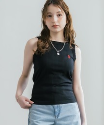 U.S. POLO ASSN. ユーエスポロアッスン W's ワンポイントロゴ刺繍テレコリブタンクトップ