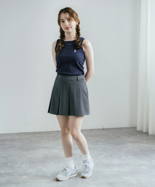U.S. POLO ASSN.(ユーエスポロアッスン)の「U.S. POLO ASSN. ユーエスポロアッスン W's ワンポイントロゴ刺繍テレコリブタンクトップ(タンクトップ・レディース・ネイビー/杢グレー/ブラック/オフホワイト・M/L)」の18枚目の写真
