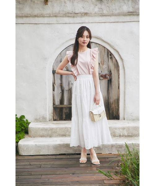 tocco closet(トッコ クローゼット)の「UVカット&接触冷感&汗染み防止♪サイドフリルTシャツ(Tシャツ/カットソー・レディース・ネイビー/ピンク/オフホワイト・M)」の16枚目の写真