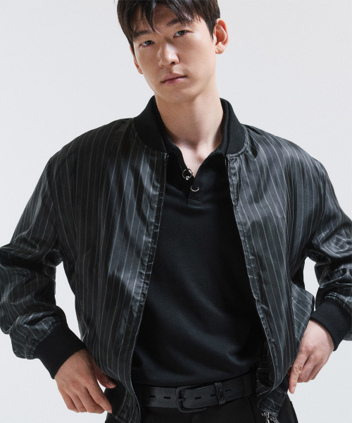 51%(フィフティーワンパーセント)の「Stripe blouson - black(ブルゾン・メンズ・その他・MEDIUM/LARGE)」の4枚目の写真