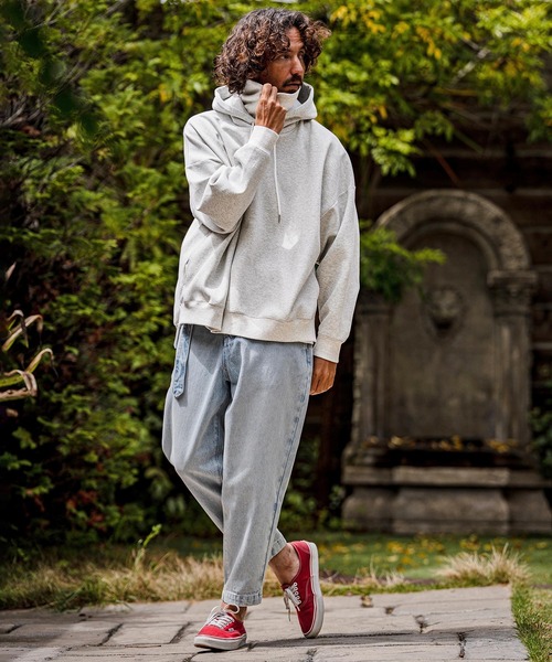CAMBIO(カンビオ)の「mpa4139-High-Neck Scuba Knit Hoodie ハイネックパーカー(A71826cmb)(パーカー・メンズ・チャコールグレー/ブラック/オートミール・L/M/S)」の9枚目の写真
