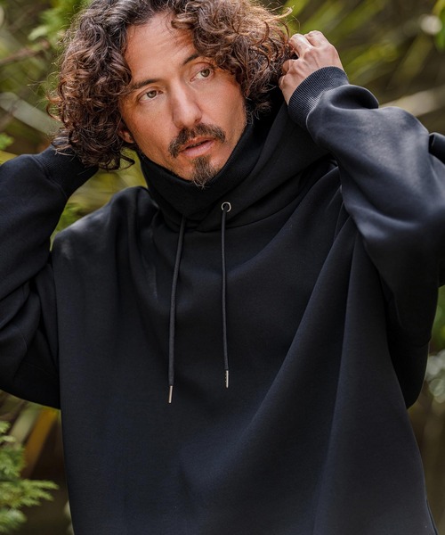 CAMBIO(カンビオ)の「mpa4139-High-Neck Scuba Knit Hoodie ハイネックパーカー(A71826cmb)(パーカー・メンズ・チャコールグレー/ブラック/オートミール・L/M/S)」の12枚目の写真