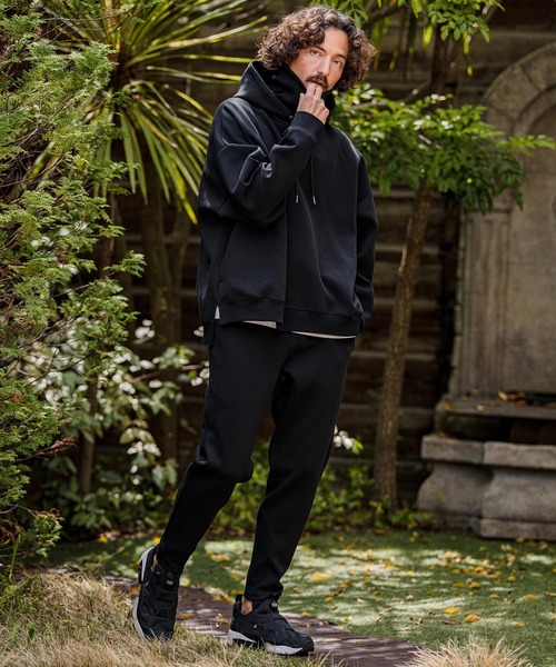 CAMBIO(カンビオ)の「mpa4139-High-Neck Scuba Knit Hoodie ハイネックパーカー(A71826cmb)(パーカー・メンズ・チャコールグレー/ブラック/オートミール・L/M/S)」の15枚目の写真