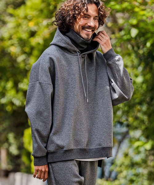 CAMBIO(カンビオ)の「mpa4139-High-Neck Scuba Knit Hoodie ハイネックパーカー(A71826cmb)(パーカー・メンズ・チャコールグレー/ブラック/オートミール・L/M/S)」の18枚目の写真