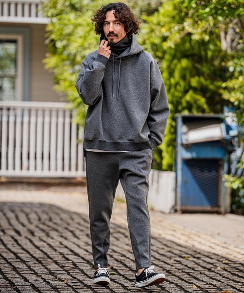 CAMBIO(カンビオ)の「mpa4139-High-Neck Scuba Knit Hoodie ハイネックパーカー(A71826cmb)(パーカー・メンズ・チャコールグレー/ブラック/オートミール・L/M/S)」の19枚目の写真
