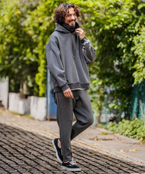 CAMBIO(カンビオ)の「mpa4139-High-Neck Scuba Knit Hoodie ハイネックパーカー(A71826cmb)(パーカー・メンズ・チャコールグレー/ブラック/オートミール・L/M/S)」の20枚目の写真