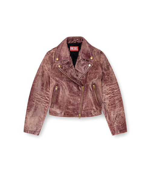 DIESEL(ディーゼル)の「ウィメンズ レザージャケット L-UNATIC-T1(ライダースジャケット・レディース・バーガンディー・42/40/38)」の7枚目の写真