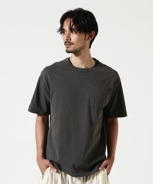 The Make Happy Studio(ザメイクハッピーストゥディオ)の「The Make Happy Studio/ザメイクハッピーストゥディオ/POCKET PUGMENT TEE(Tシャツ/カットソー・メンズ・ブラウン/ホワイト/パープル/ブラック/マスタード・XL/L/M)」の2枚目の写真