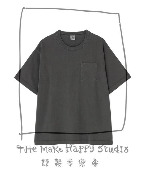 The Make Happy Studio(ザメイクハッピーストゥディオ)の「The Make Happy Studio/ザメイクハッピーストゥディオ/POCKET PUGMENT TEE(Tシャツ/カットソー・メンズ・ブラウン/ホワイト/パープル/ブラック/マスタード・XL/L/M)」の9枚目の写真