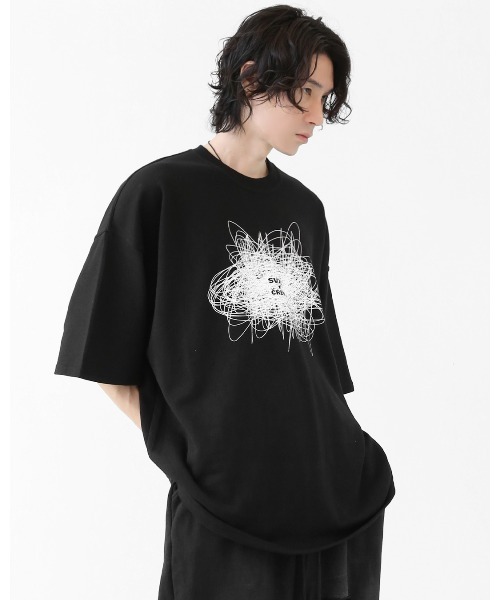 minsobi（ミンソビ）の「ノイズグラフィック オーバーサイズ 半袖Tシャツ（ユニセックス）（Tシャツ/カットソー・メンズ・ホワイト/ブラック・FREE）」の4枚目の写真