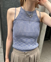 Ameri（アメリ）の「MEDI GRADATION KASURI KNIT TOP（タンクトップ）」