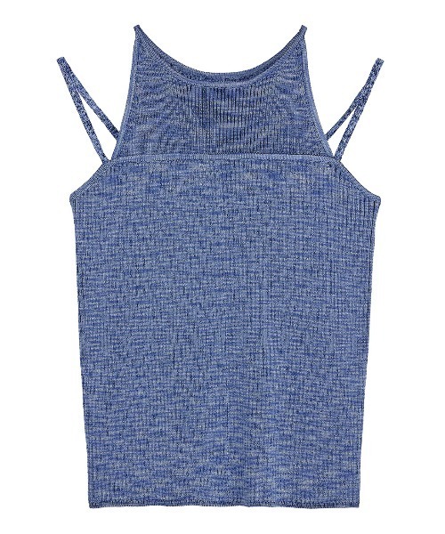 Ameri(アメリ)の「MEDI GRADATION KASURI KNIT TOP(タンクトップ・レディース・ブルー/カーキ/ブラック・FREE)」の6枚目の写真