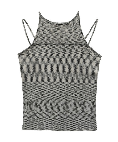 Ameri(アメリ)の「MEDI GRADATION KASURI KNIT TOP(タンクトップ・レディース・ブルー/カーキ/ブラック・FREE)」の14枚目の写真