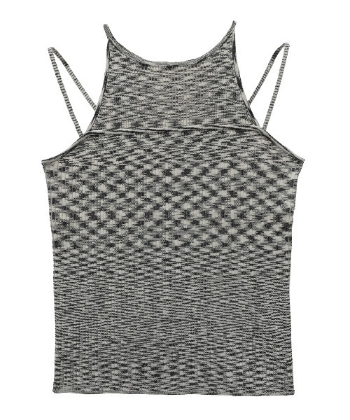 Ameri(アメリ)の「MEDI GRADATION KASURI KNIT TOP(タンクトップ・レディース・ブルー/カーキ/ブラック・FREE)」の15枚目の写真