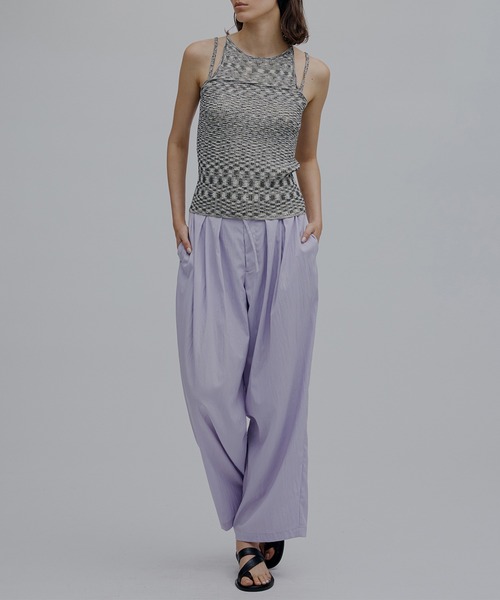 Ameri(アメリ)の「MEDI GRADATION KASURI KNIT TOP(タンクトップ・レディース・ブルー/カーキ/ブラック・FREE)」の20枚目の写真