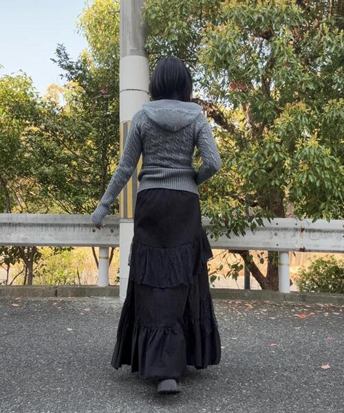 gibous（ギボス）の「gibous/ギボス/frill lace long skirt（スカート・レディース・ブラック・F）」の5枚目の写真