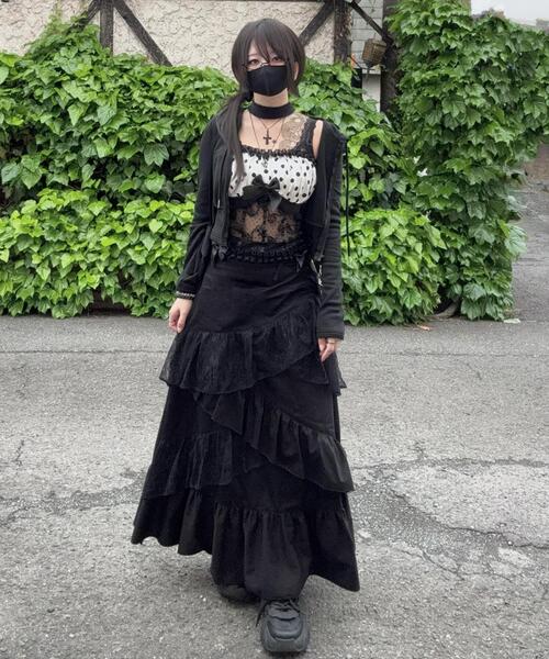 gibous（ギボス）の「gibous/ギボス/frill lace long skirt（スカート・レディース・ブラック・F）」の7枚目の写真