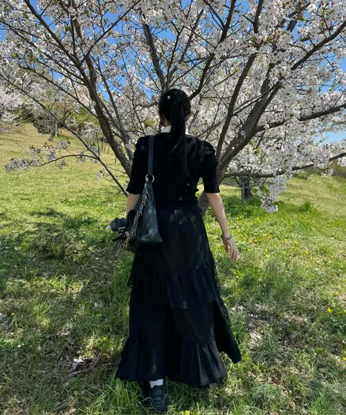 gibous（ギボス）の「gibous/ギボス/frill lace long skirt（スカート・レディース・ブラック・F）」の9枚目の写真