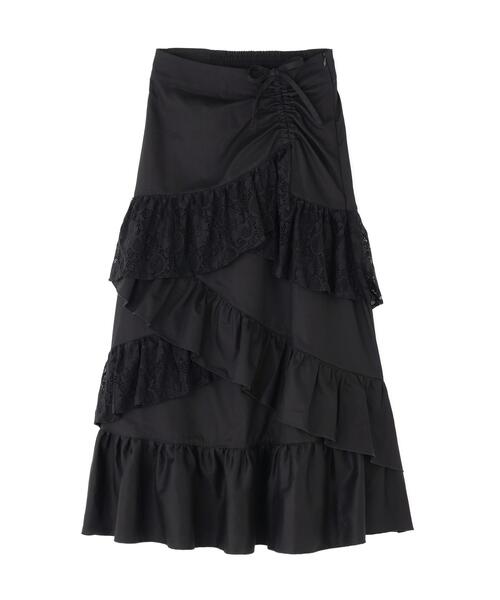 gibous（ギボス）の「gibous/ギボス/frill lace long skirt（スカート・レディース・ブラック・F）」の10枚目の写真